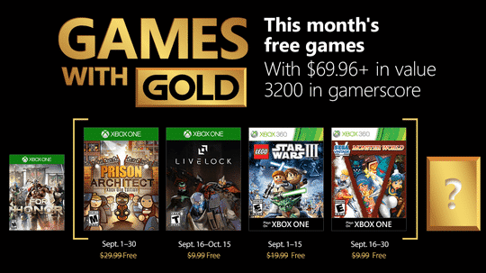 Games with Gold September