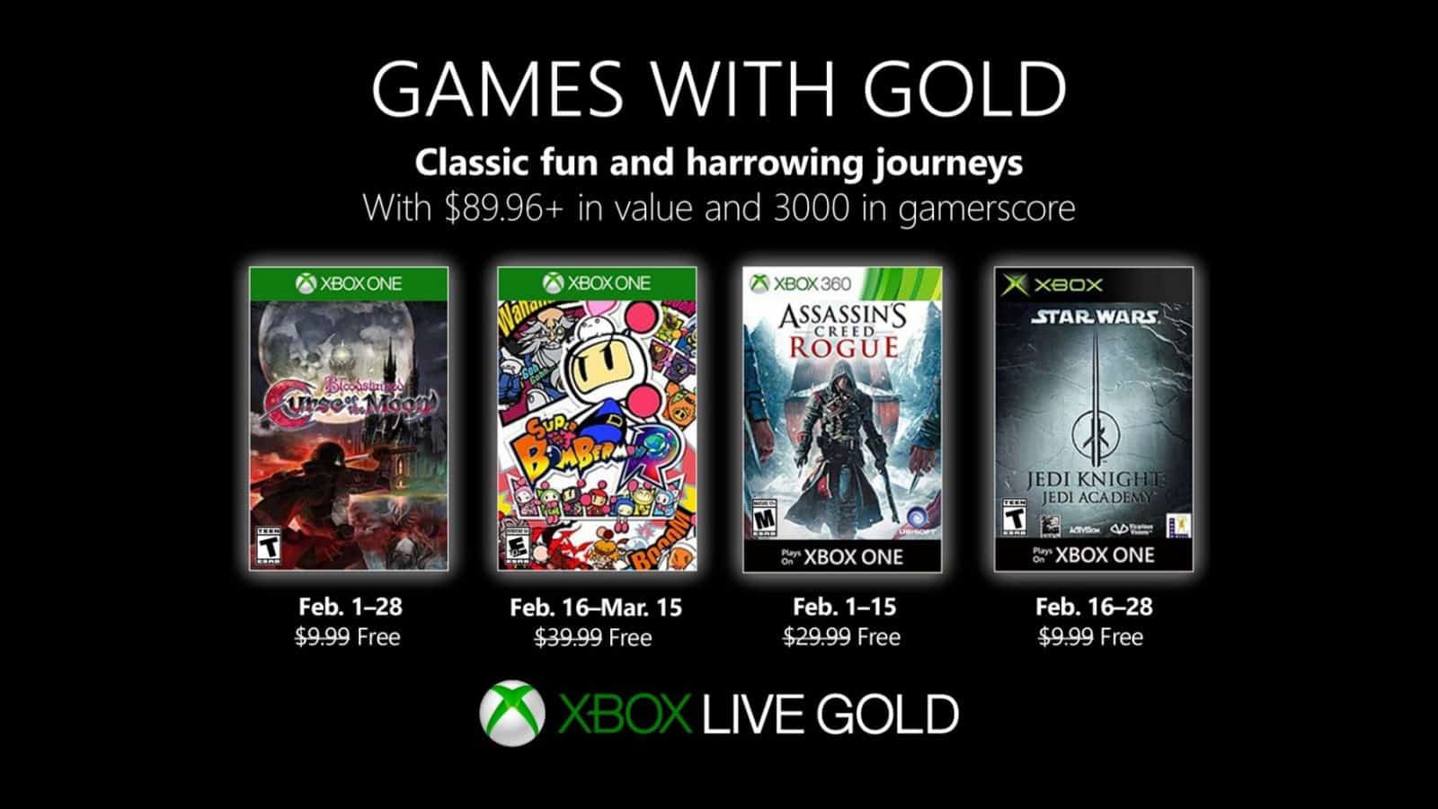 Xbox Games with Gold Februar 2019