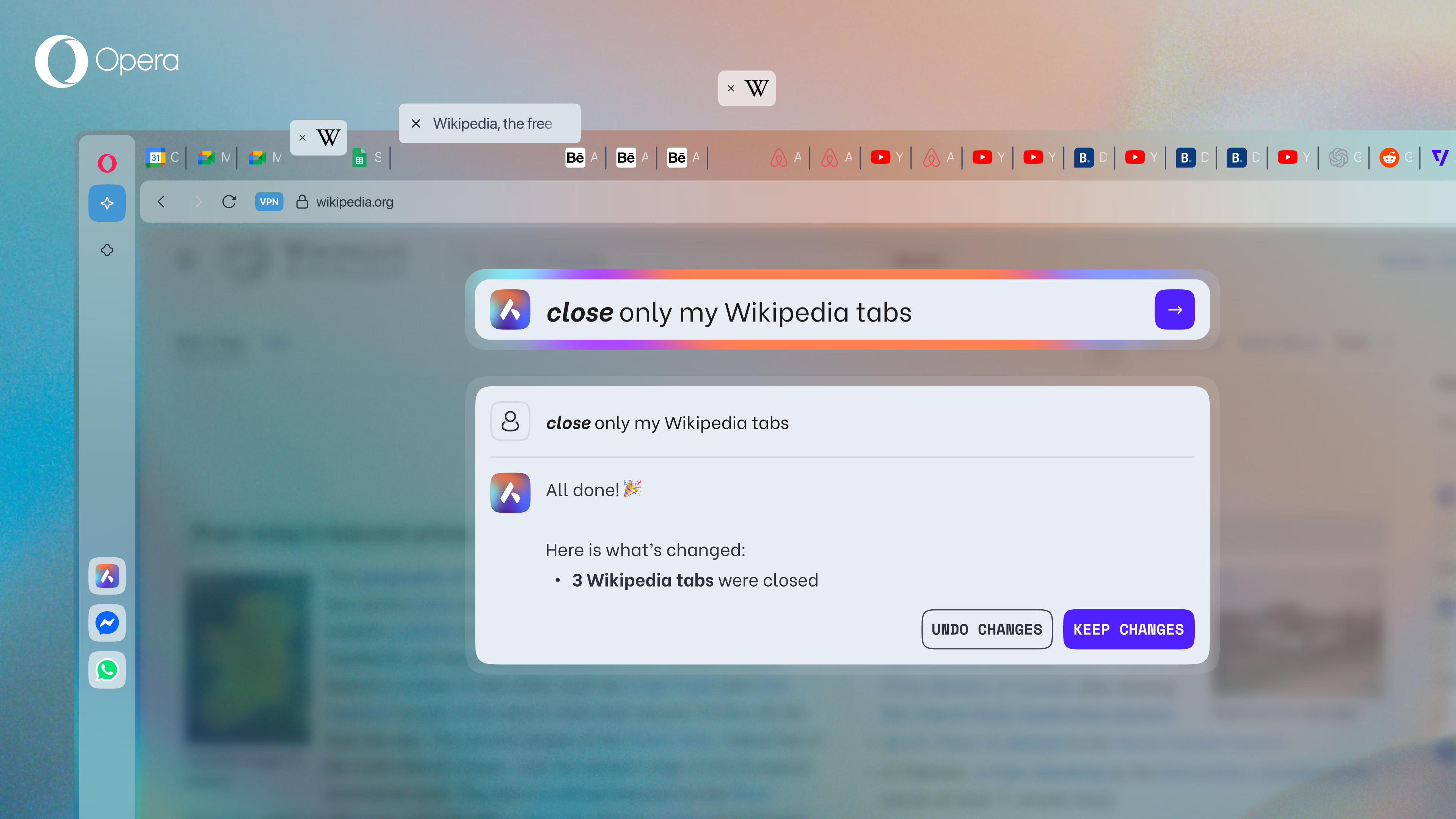 Opera AI Tab Commands