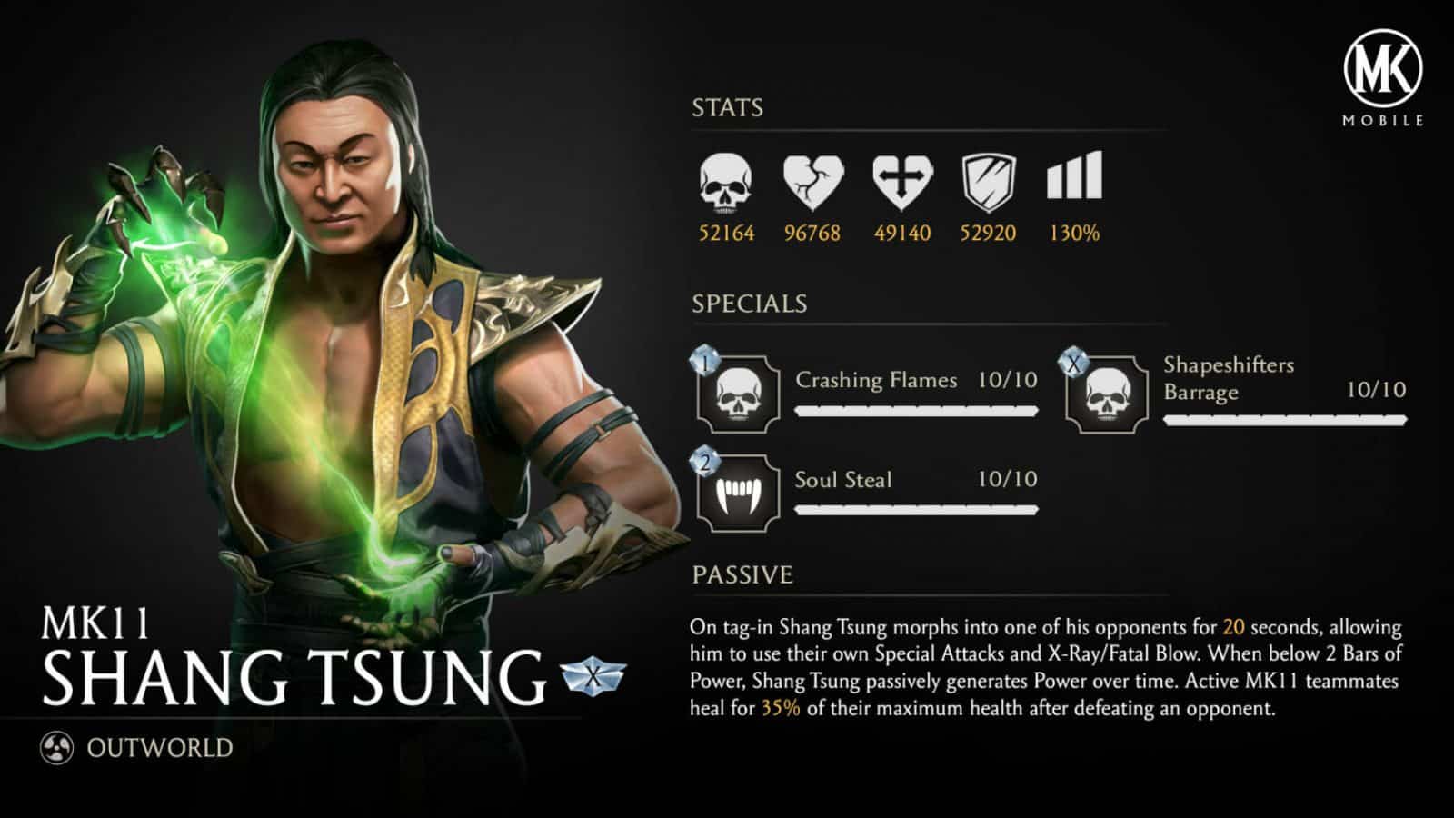 Mortal Kombat Mobile Shang Tsung